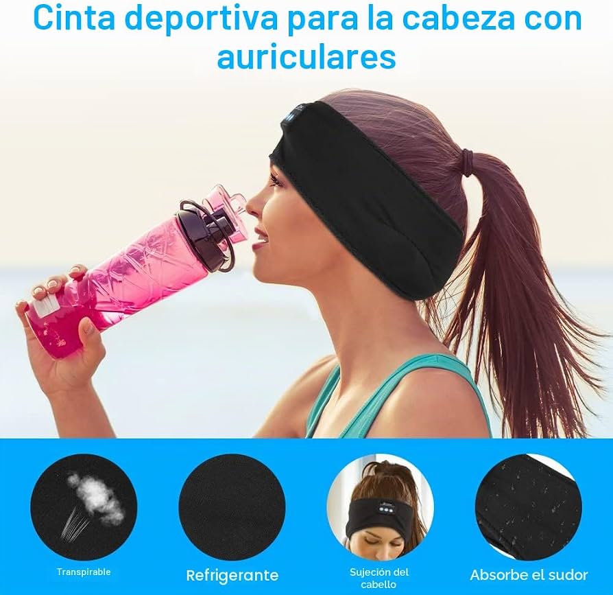 Diadema con Auriculares Integrados para Dormir y Relajarse – Gris