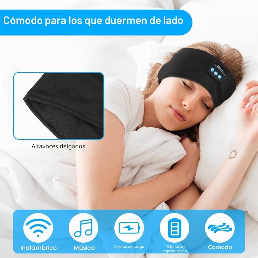 Diadema con Auriculares Integrados para Dormir y Relajarse – Gris