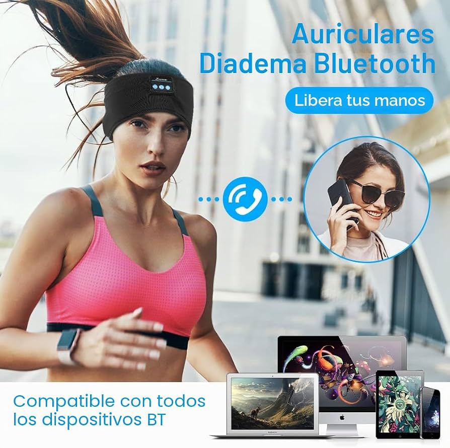 Diadema con Auriculares Integrados para Dormir y Relajarse – Gris