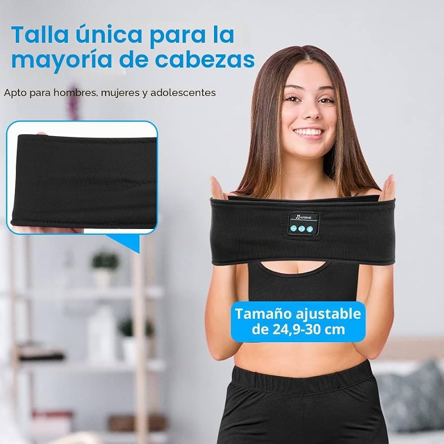Diadema con Auriculares Integrados para Dormir y Relajarse – Gris