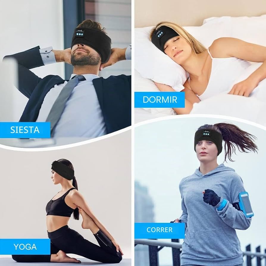 Diadema con Auriculares Integrados para Dormir y Relajarse – Gris