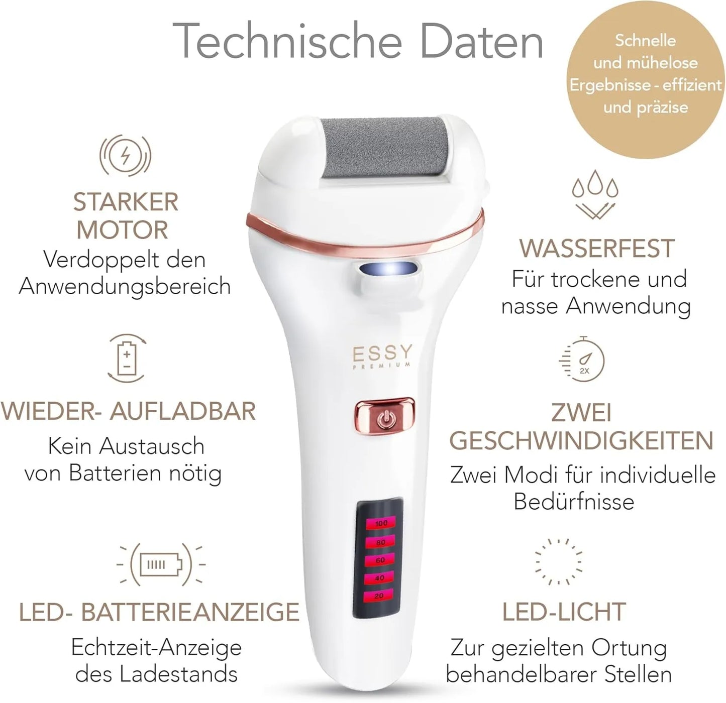 TORKIVO™ Essy Elektrische Fußfeile für Glatte Füße