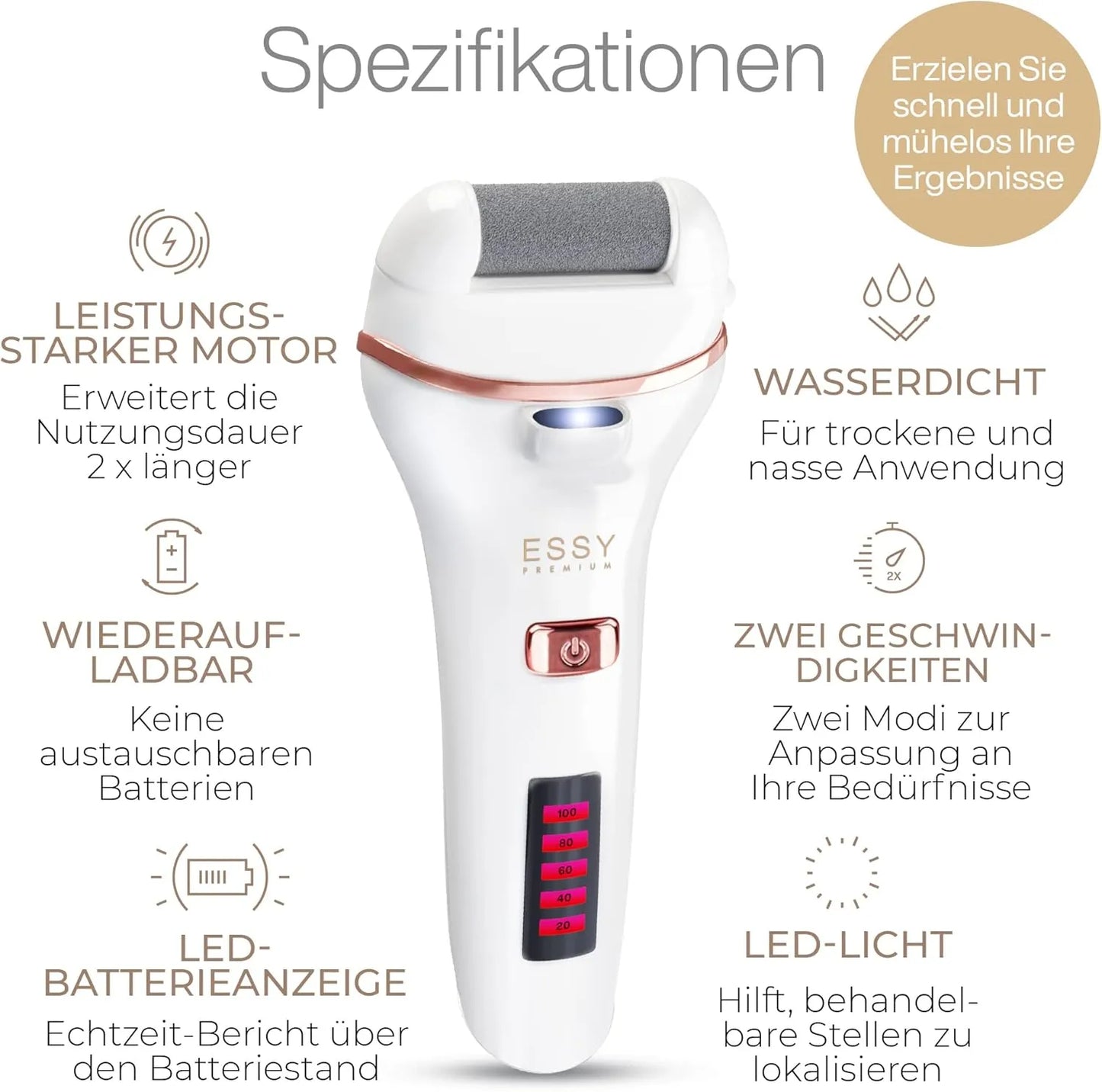 TORKIVO™ Essy Elektrische Fußfeile für Glatte Füße